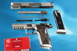 Test: a skeletonized match pistol under test - the 9mm SIG Sauer P226 X-Six Skeleton SIG Sauer P226 X-Six Skeleton disassembled