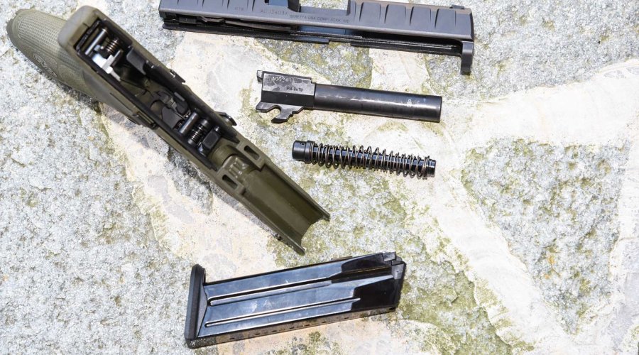 Field-stripped Beretta APX pistol