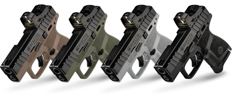 New Beretta APX A1 Carry, the Beretta sub-compact pistol is now red-dot ready Three colors: Flat Dark Earth (FDE), OD Green, and Wolf Grey