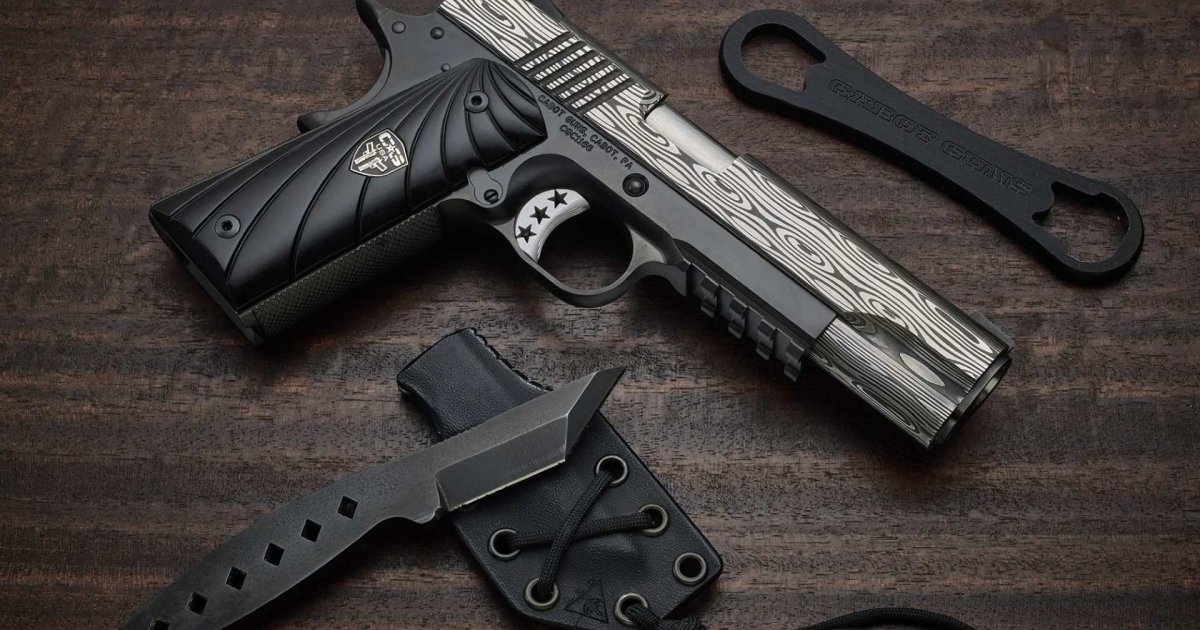 Cabot Guns Bedside: the premium 1911 with a Damascus steel slide