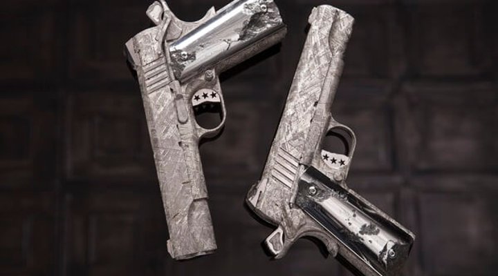 The Big Bang pistols set by Cabot Guns, seen from both sides