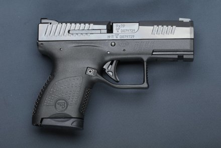New subcompact pistol under test: The CZ P-10 Micro in 9mm Luger caliber CZ P-10 M from the left