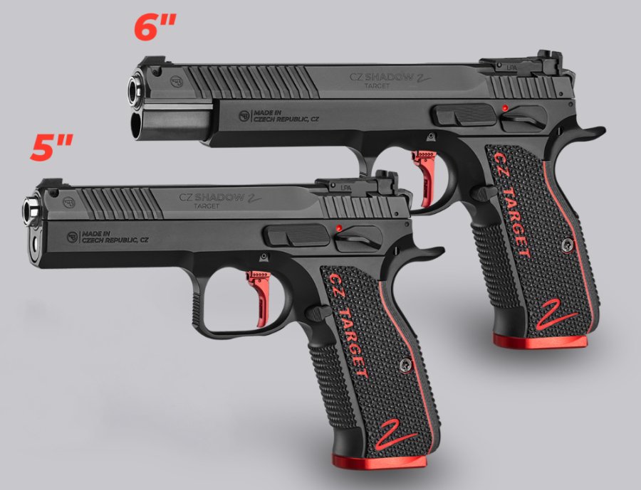 New CZ Shadow 2 Target, accuracy and ergonomics for bullseye shooting two barrel lengths: 6” and 5”