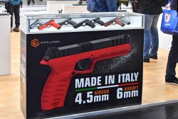 Evolution International: from airsoft to firearm Evolution International pistol and its packaging
