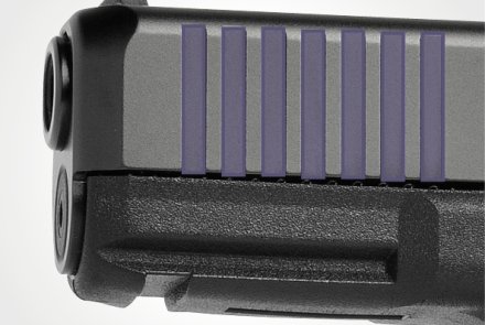 GLOCK G45 M.O.S. in 9 mm Luger GLOCK G45 M.O.S.: front serrations