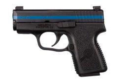 Kahr Arms PM9 "Thin Blue Line", to honor those in blue Kahr Arms PM9 "Thin Blue Line", left side