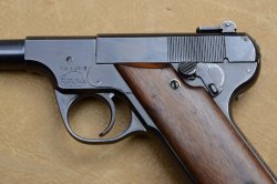 The extravagant interchangeable barrel, manually-operated Fiala Arms repeating pistol Fiala Arms pistol left view