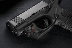 Mossberg MC1sc pistol equipped with Viridian E‐Series Red Laser.