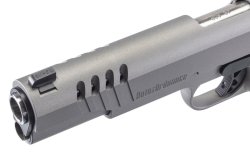 New Auto-Ordnance stainless steel 1911 pistol, an evergreen classic The slide front has decorative