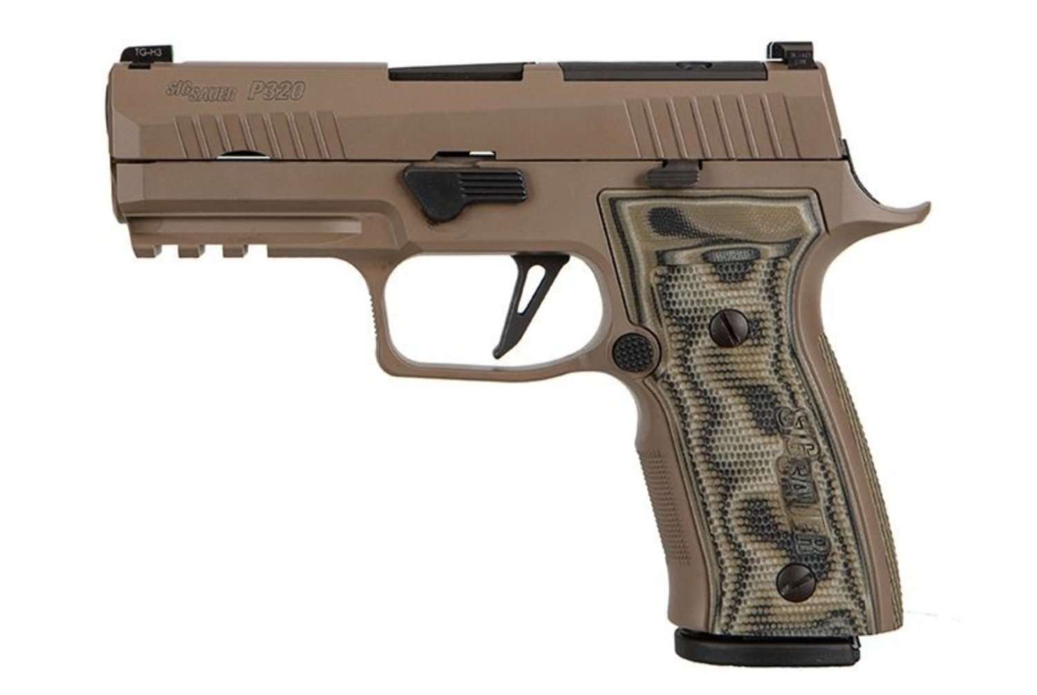 New from SIG Custom Works P320 AXG Scorpion 9mm pistol with metal grip