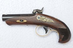 Pedersoli Philadelphia Deringer .45 caliber pistol The left side of the Pedersoli Philadelpia Deringer.