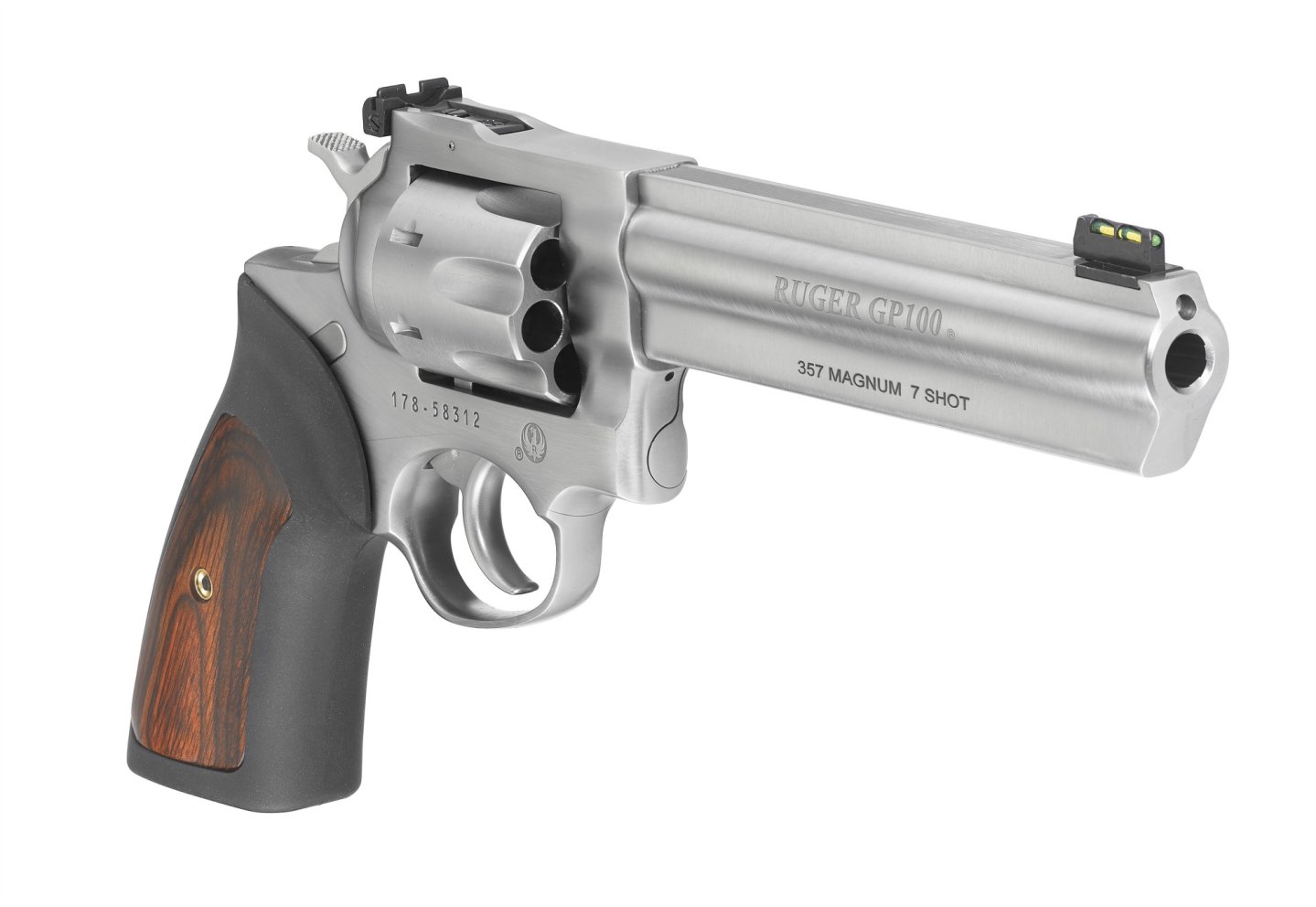 The Ruger 7-round GP100 revolver in .357 Mag.