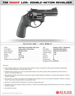 Ruger LCRx revolver with 3-inch barrel Ruger LCRx revolver with 3-inch barrel