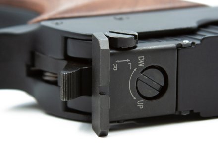 Rear sight of the SIG Sauer Super Target pistol