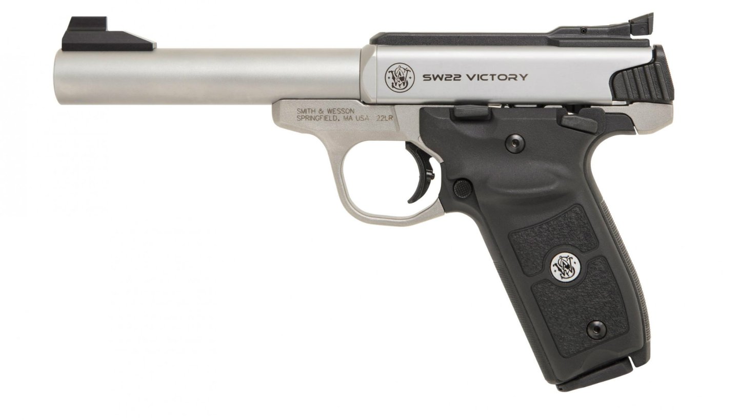 SW22 Victory Target Model, an affordable target shooting pistol “Target Model” version of the SW22 Victory pistol, left side