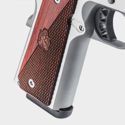 Springfield Armory Ronin pistol now also available in 10mm caliber The laminate wood grips of the Springfield Armory Ronin pistol in 10mm caliber
