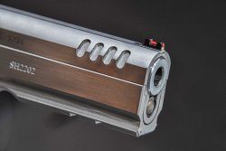 Tanfoglio Stock III Pro, the flagship pistol for IPSC shooting the cocking serrations