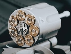 Taurus 817 carry revolver, seven rounds in .38 Special +P the cylinder of the Taurus 817