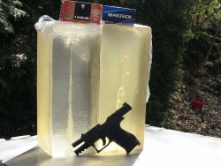 Test: the brand new Walther Performance Duty Pistol (PDP) in 9mm Luger the CBC bullet (115-grain JHP, right block)