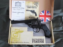 Test: Webley MK VI CO2 version in 4.5 mm - free revolver from the 4komma5 online store. The CO2-Webley