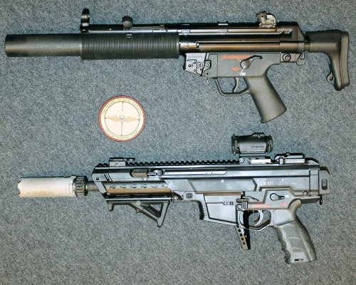 The HK437 with folded stock 