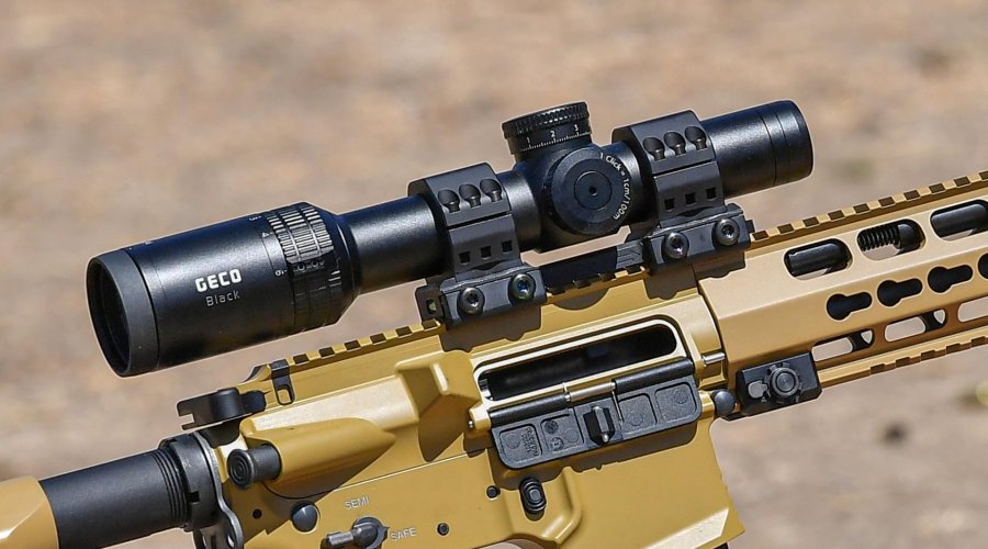 Haenel CR-223 semiauto carbine with Geco Black 1-6x24i scope