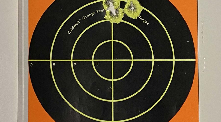 Haenel CR-223 target group at 100m, GECO DTX ammunition