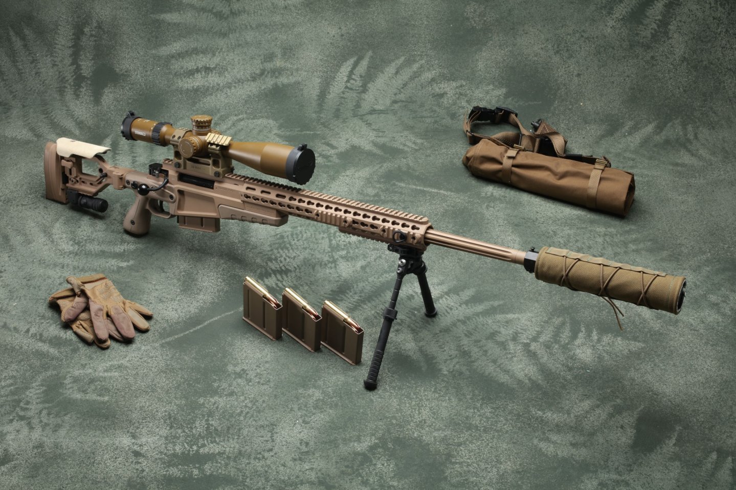 Accuracy International G22A2: the German Armed Forces upgraded sniper rifle under test The G22A2 sniper rifle with some accessories  from the right.