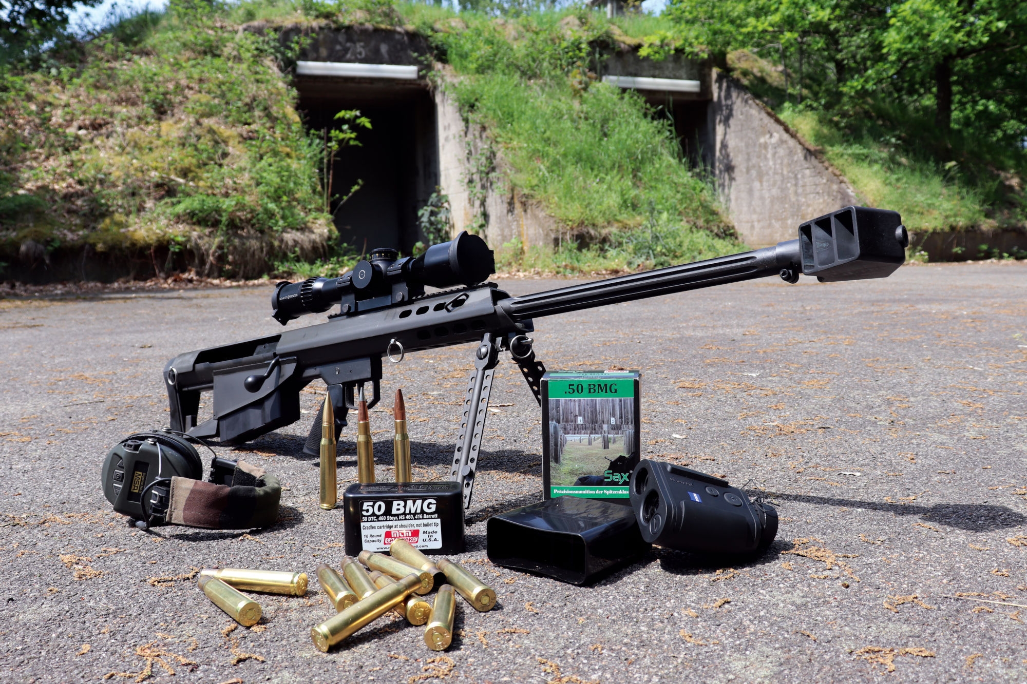Barrett M95 bolt-action bullpup rifle in caliber .50 BMG: with the