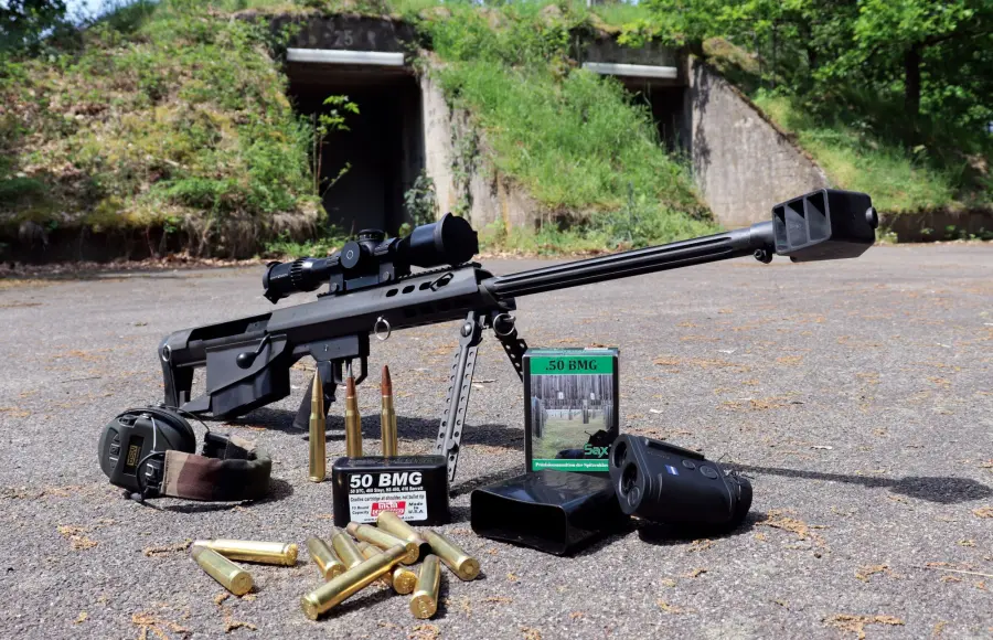 Barrett M95 bolt-action bullpup rifle in caliber .50 BMG: with the Big Fift...