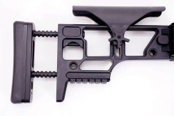 Test: Barrett MRAD in .338 LM & .300 WinMag in a long-range test at up to 500 meters The folding buttstock of the Barrett MRAD has rugged