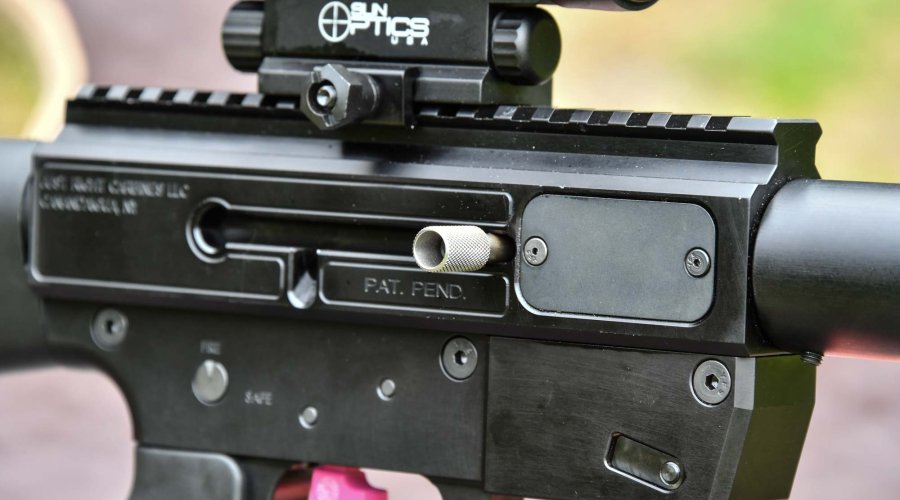 Receiver on the Gen3 Sporter pistol-caliber carbine by Just Right Carbines
