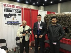 The Leader 50 A1 long-range rifle wins the 2016 Blue Book of Gun Values award Charles and Arran St.George at the 2016 NRA Annual Meetings and Exhibits