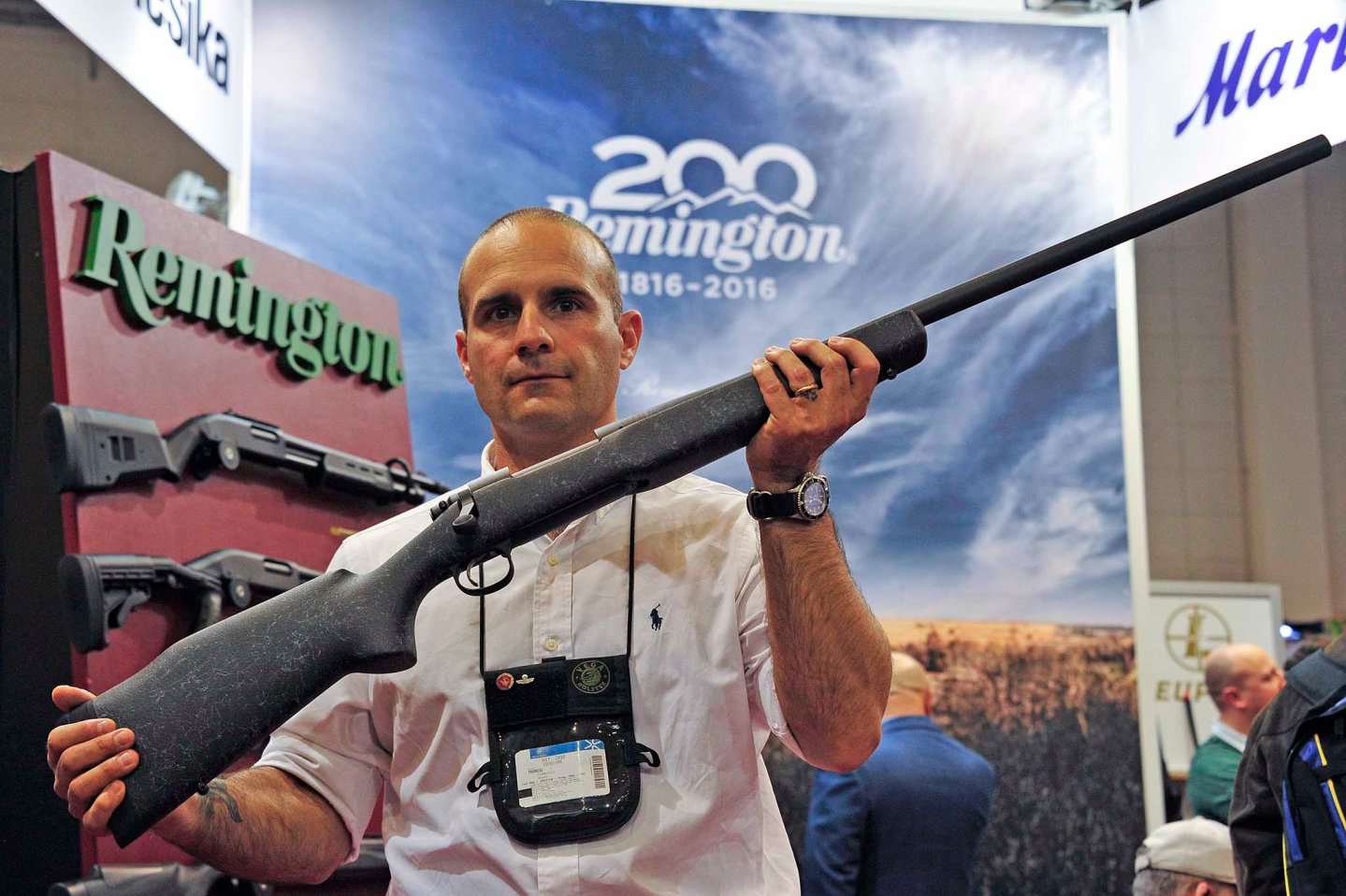 Remington 700 Long Range bolt-action rifle Paganini S.r.l. showcased the Remington 700 Long Range bolt-action rifle at the 2016 HIT Show