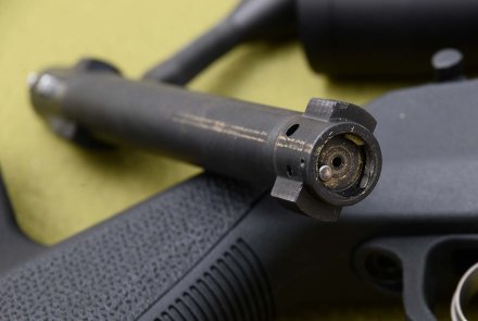 Remington 700 Magpul The bolt head of the Remington 700 Magpul rifle
