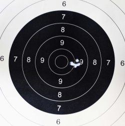 Remington 700 Magpul The grouping with Remington ammunition.