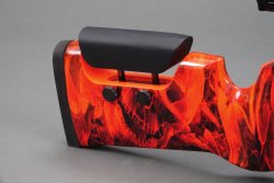 Test: Sabatti TLD Red, the flaming long range rifle Cheek piece and pad on the buttstock of the Sabatti TLD Red