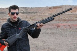 Savage Arms Renegauge and 110 Elite Precision Savage Renegauge semiautomatic 12-ga shotgun at the industry day at the range