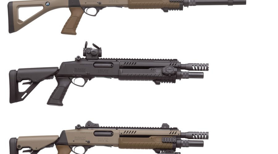 Fabarm of Italy offers the STF/12 line of 12-gauge, 3" pump-action tactical shotguns