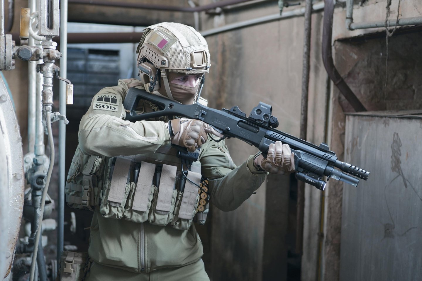 Fabarm STF/12 modular pump-action shotgun system Fabarm of Italy offers the STF/12 line of 12-gauge, 3" pump-action tactical shotguns