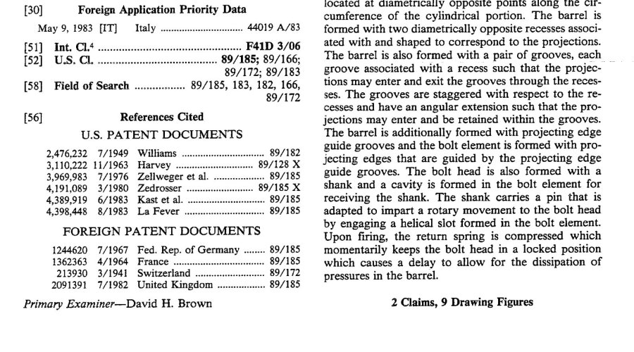 Benelli “inertia driven” system patent