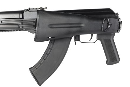 Kalashnikov TG2 shotgun chambered for .366TKM Folding stock of the Kalashnikov TG2 shotgun