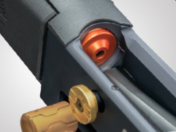 New Mossberg 940 JM Pro autoloading shotgun in 12 gauge The loading port of the Mossberg 940 JM Pro autoloading shotgun