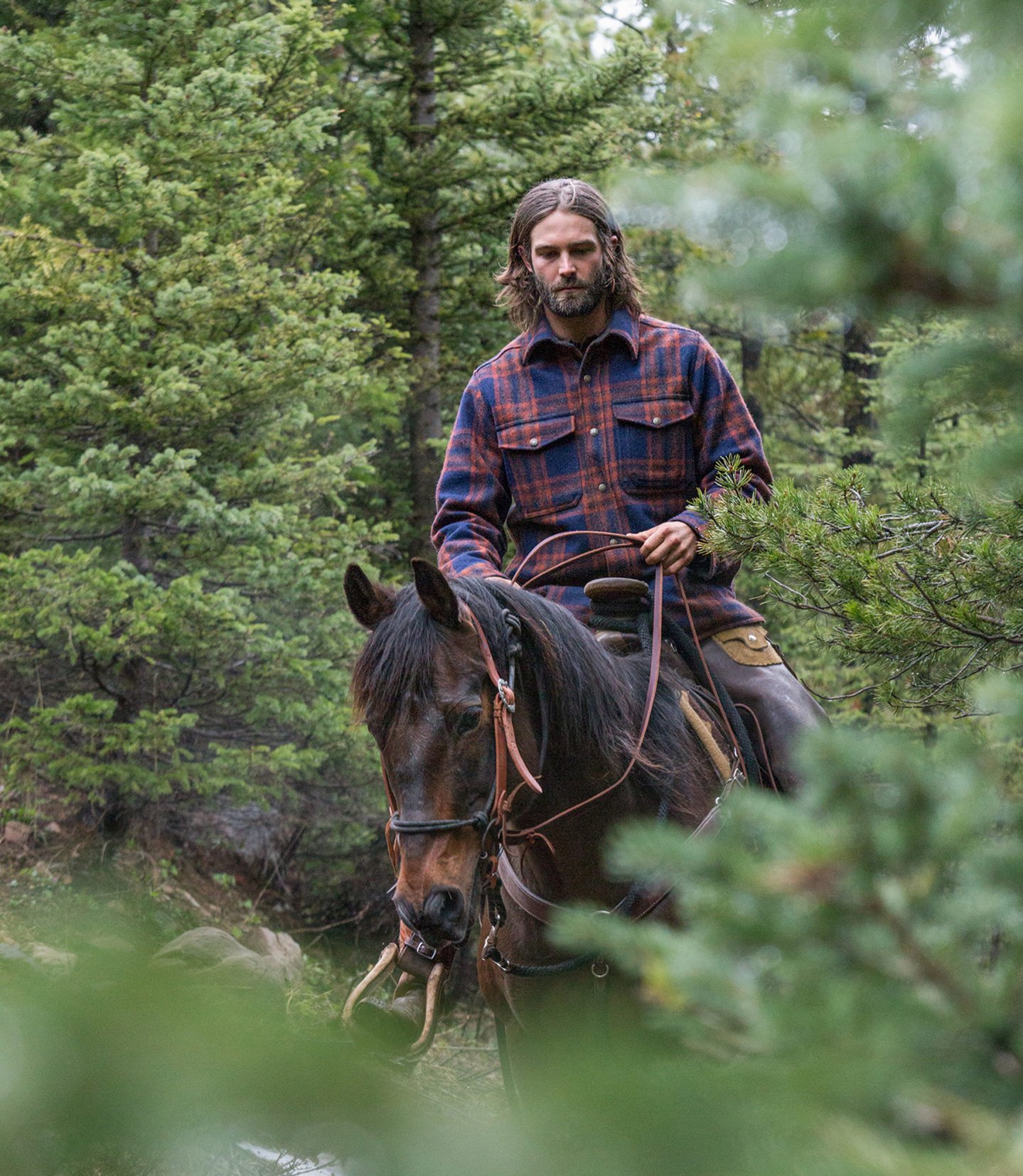 Filson Mackinhaw uomo a cavallo con camicia Filson