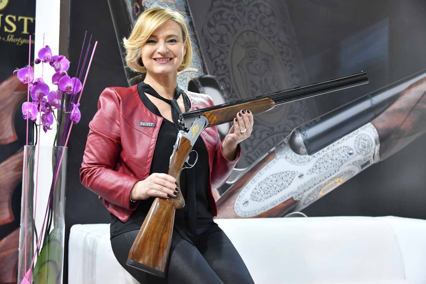 Giovanna Fausti con il nuovo sovrapposto Fausti Aphrodite