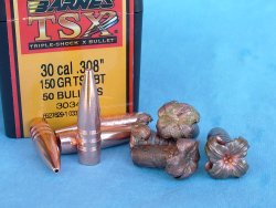 Il Rame nelle munizioni per armi rigate Palla Barnes TSX 308/150 grs