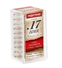 Cartuccia Norma .17 HMR V-MAX Cartuccia Norma .17 HMR V-MAX