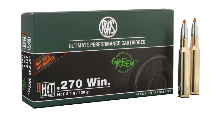 RWS HIT ed EVO Green: Deformazione contro frammentazione RWS HIT .270 Win. Imballagio