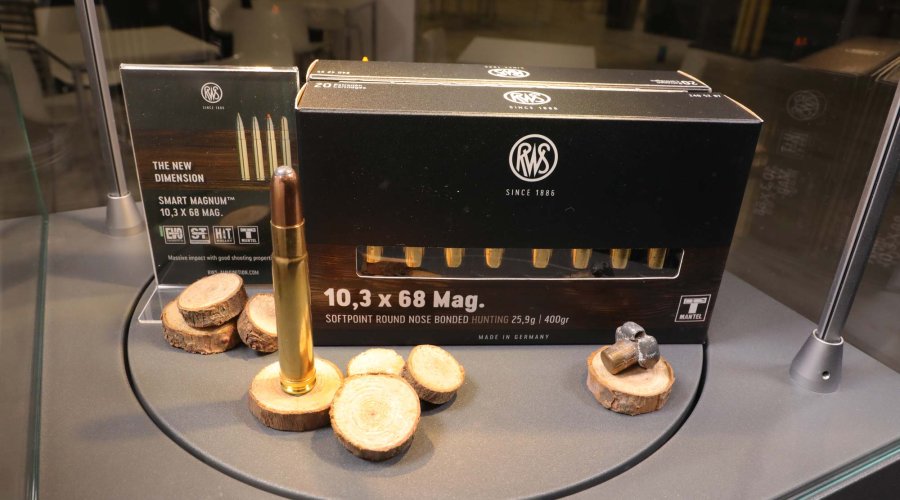 Cartuccia RWS TM bonded 10,3x68 Magnum.