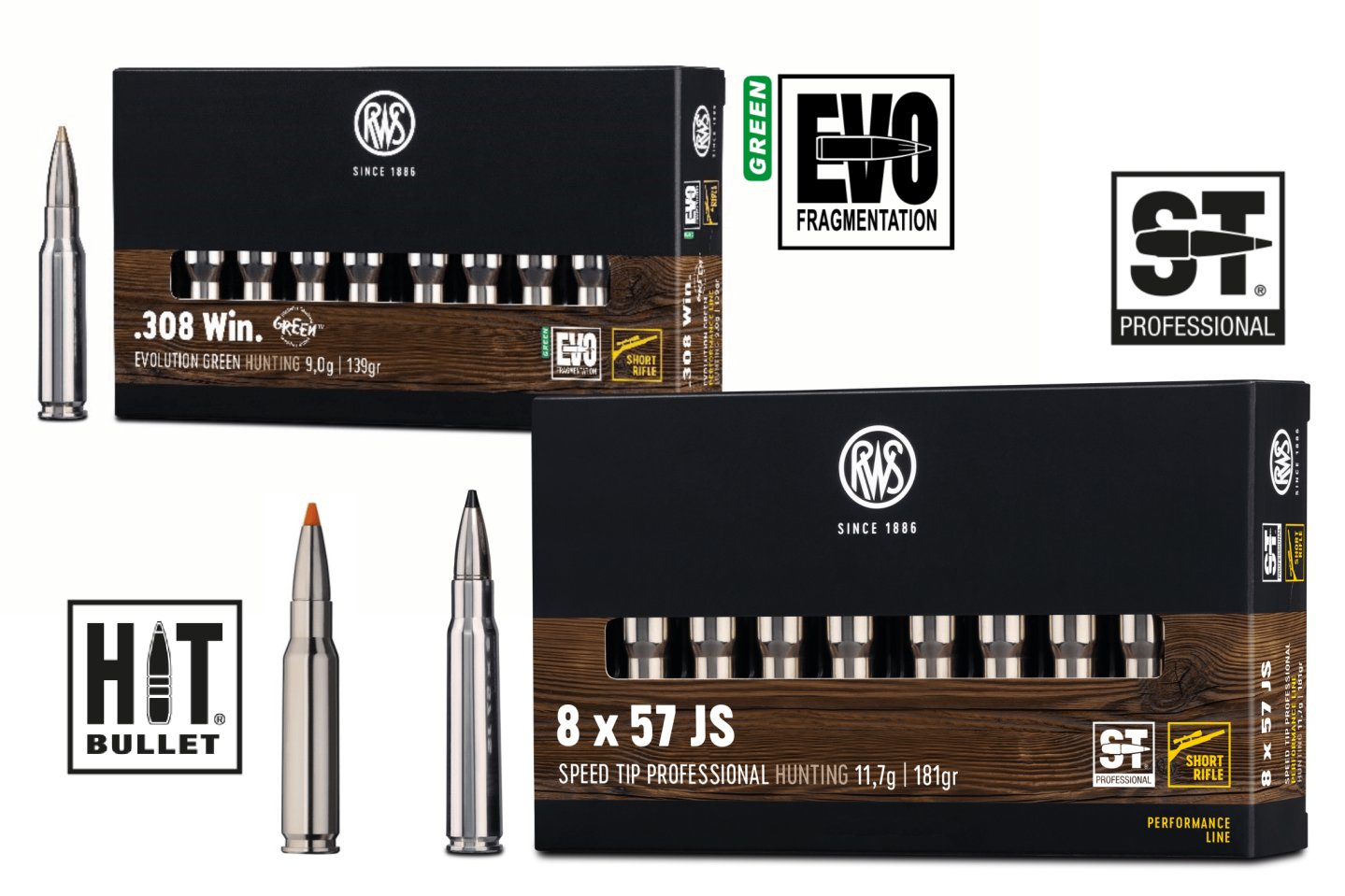 RWS Short Rifle: tre nuovi caricamenti da sparare in canne corte Confezioni di RWS Performance Line Speed Tip e Evo Green